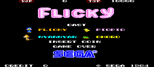 Flicky (64k Version, System 1, 315-5051, set 2) Title Screen